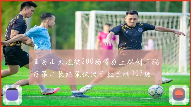 亚历山大连续200场得分上双创下现存第二长纪录仅次于杜兰特307场